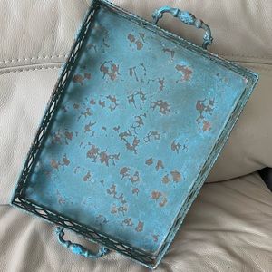Like New Rustic Turquoise Tray